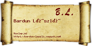 Bardun László névjegykártya