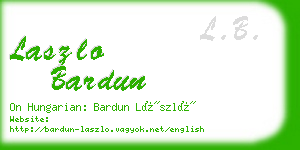 laszlo bardun business card